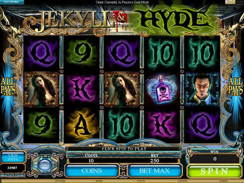 Jekyll and Hyde Microgaming Slot Main Screen Reels