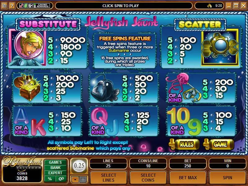 Jellyfish Jaunt Microgaming Slot Info and Rules