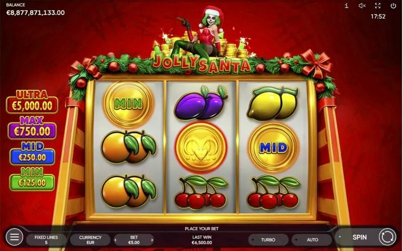 Jolly Santa Endorphina Slot Main Screen Reels
