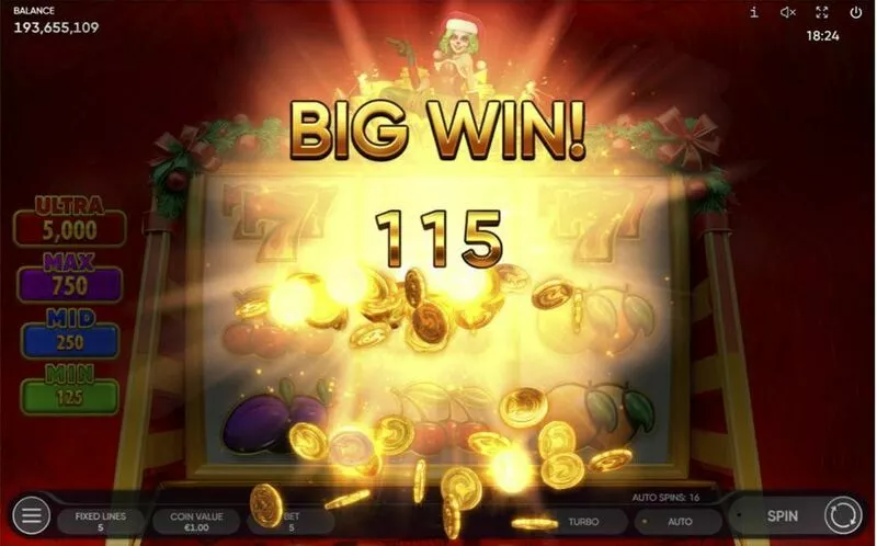 Jolly Santa Endorphina Slot Winning Screenshot