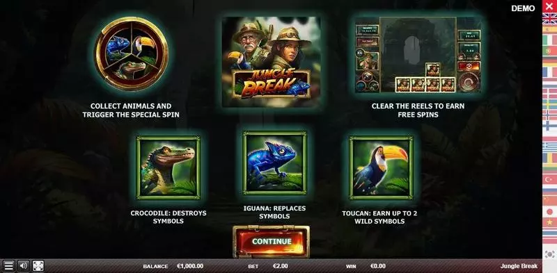 Jungle Break Red Rake Gaming Slot Info and Rules