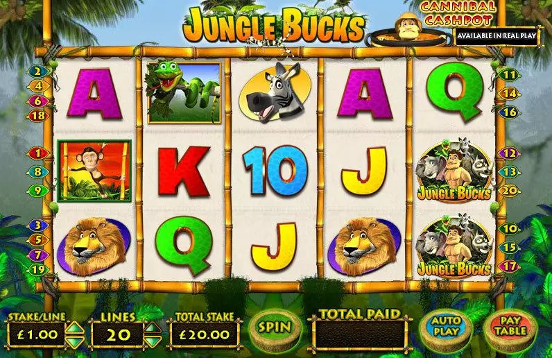 Jungle Bucks Inspired Slot Main Screen Reels