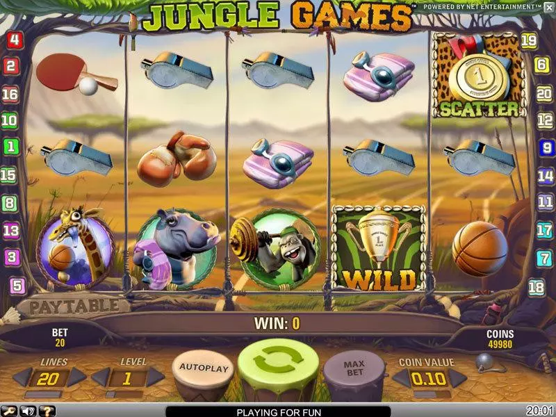 Jungle Games NetEnt Slot Main Screen Reels