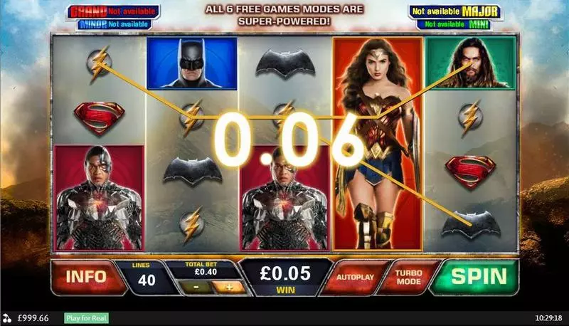 Justice League PlayTech Slot Main Screen Reels