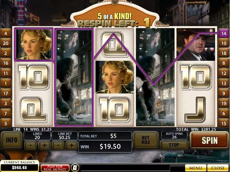 King Kong PlayTech Slot Bonus 1