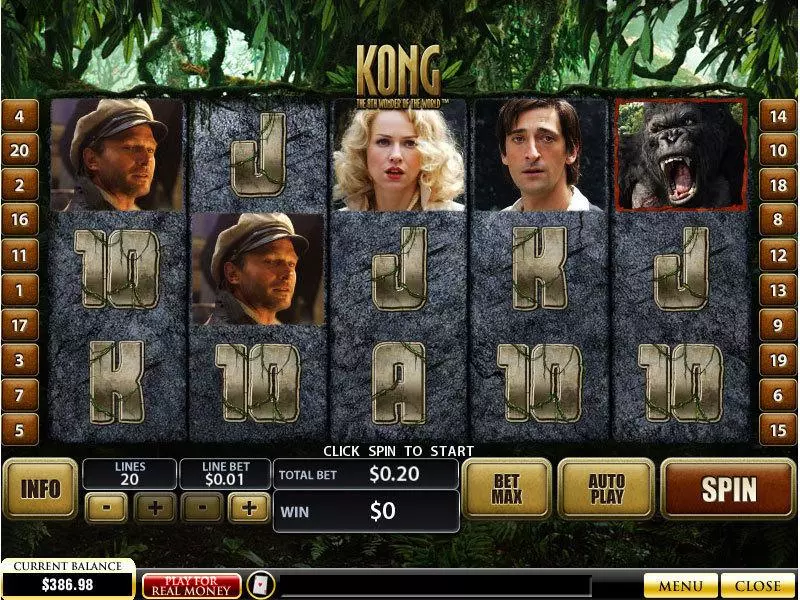 King Kong PlayTech Slot Main Screen Reels