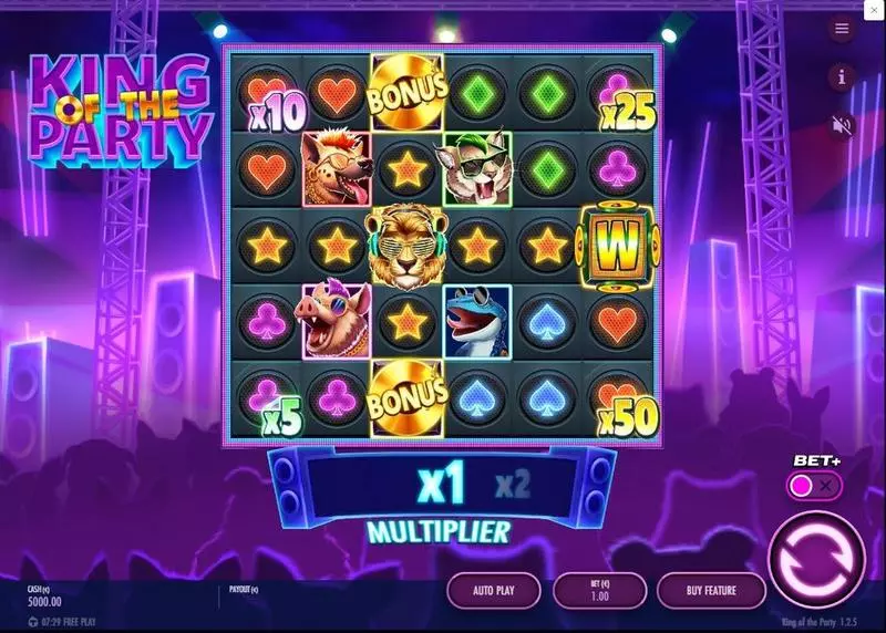 King of the Party Thunderkick Slot Main Screen Reels