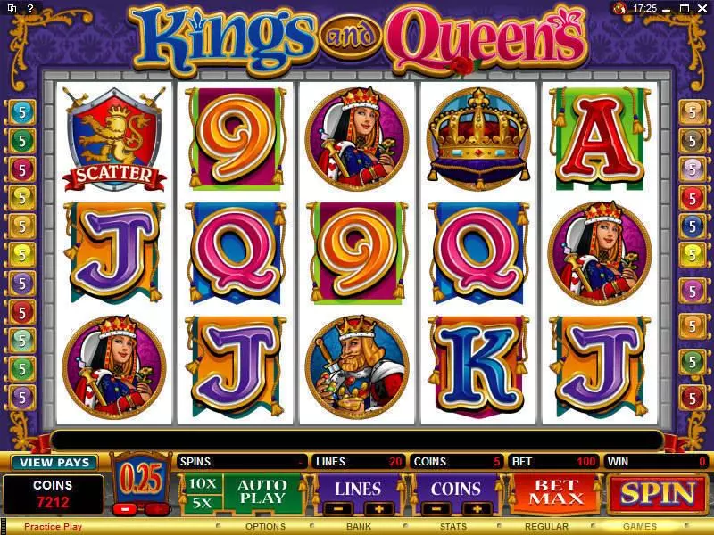 Kings and Queens Microgaming Slot Main Screen Reels