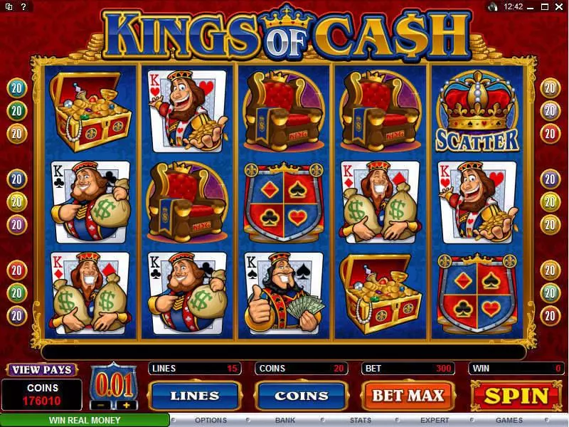 Kings of Cash Microgaming Slot Main Screen Reels