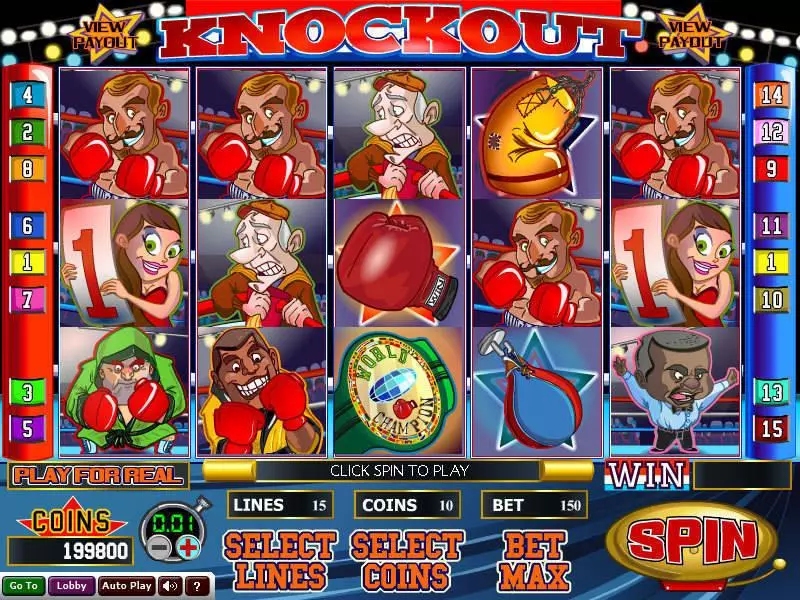 Knockout Wizard Gaming Slot Main Screen Reels