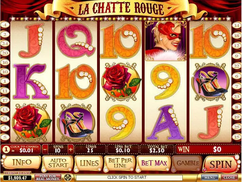 La Chatte Rouge PlayTech Slot Main Screen Reels
