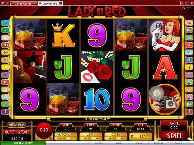 Lady in Red Microgaming Slot Main Screen Reels