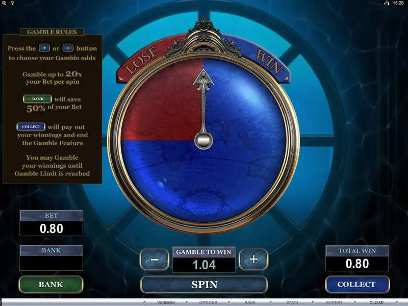 Leagues of Fortune Microgaming Slot Gamble Screen