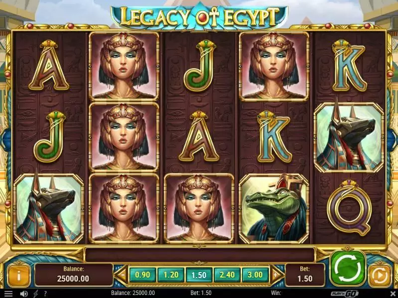 Legacy of Egypt Play'n GO Slot Main Screen Reels