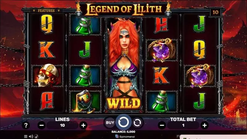 Legend Of Lilith Spinomenal Slot Main Screen Reels