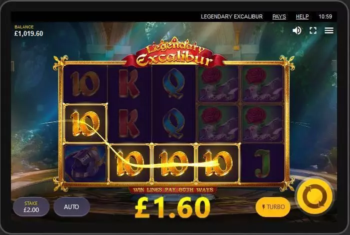 Legendary Excalibur Red Tiger Gaming Slot Winning Screenshot