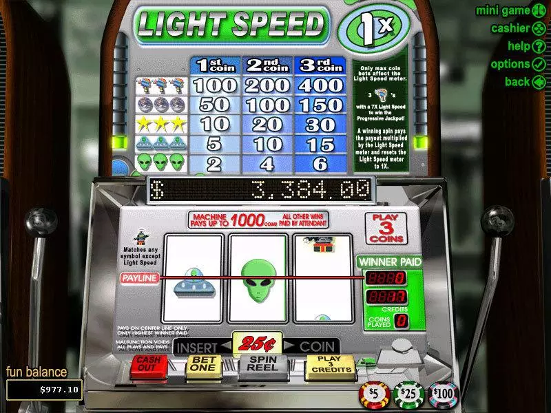 Light Speed RTG Slot Main Screen Reels