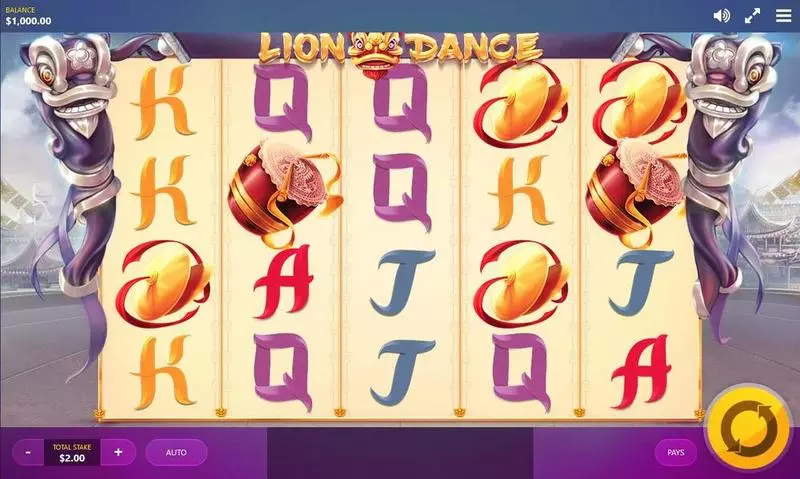 Lion Dance Red Tiger Gaming Slot Main Screen Reels