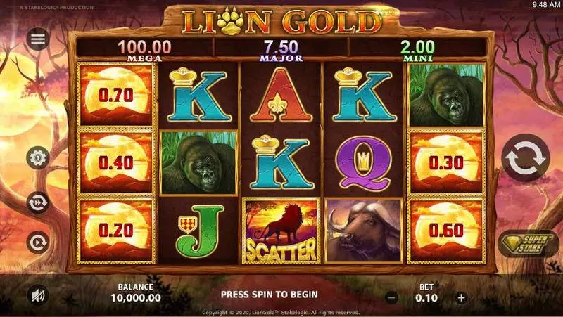 Lionn Gold StakeLogic Slot Main Screen Reels