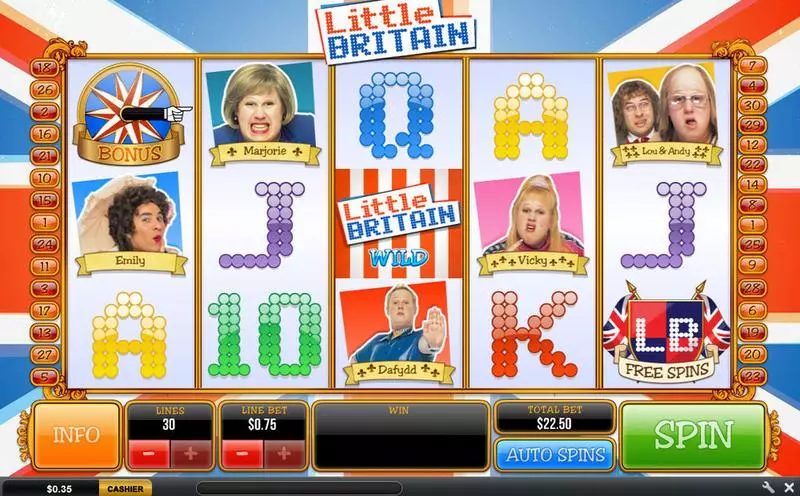 Little Britain PlayTech Slot Main Screen Reels