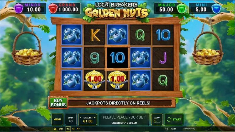 Lock Breakers – Golden Nuts Buy Bonus Greentube Slot Main Screen Reels