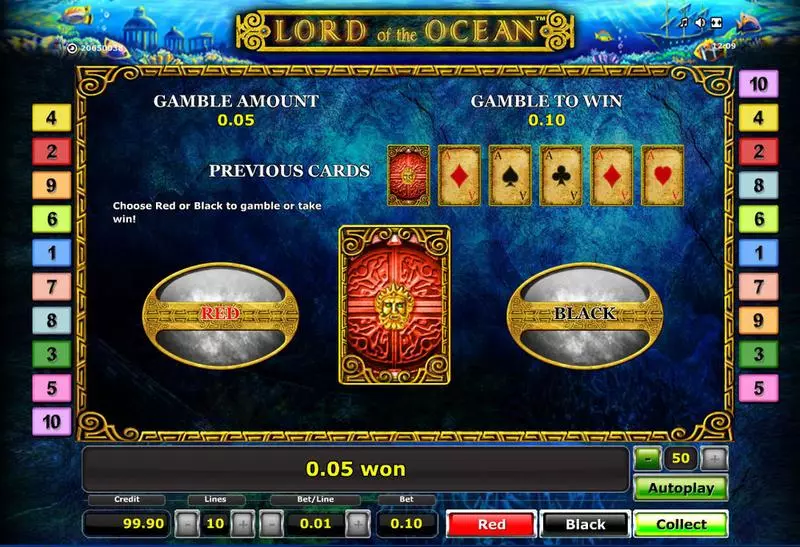 Lord of the Ocean Novomatic Slot Gamble Screen