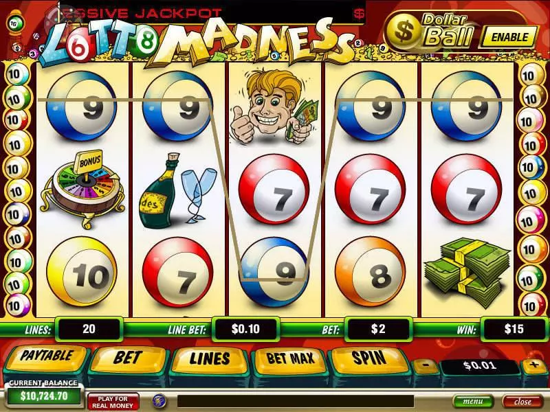 Lotto Madness PlayTech Slot Main Screen Reels