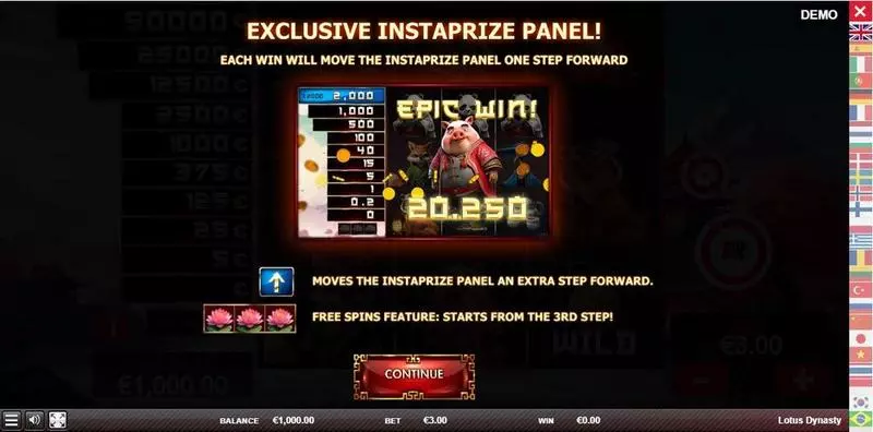 Lotus Dynasty Red Rake Gaming Slot Introduction Screen