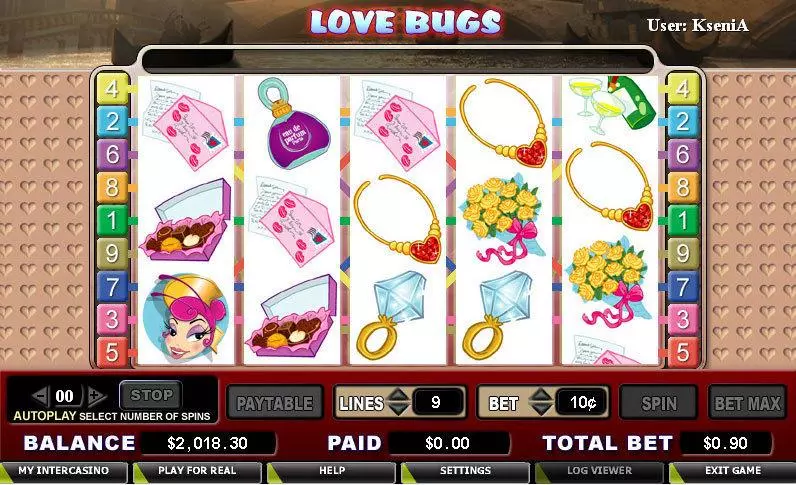 Love Bugs CryptoLogic Slot Main Screen Reels