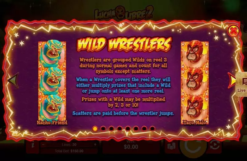 Lucha Libre 2 RTG Slot Stacked Wilds Info