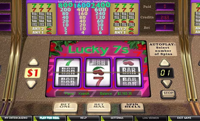 Lucky 7s CryptoLogic Slot Main Screen Reels