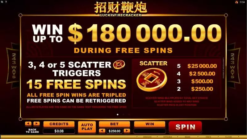 Lucky Firecracker Microgaming Slot Info and Rules