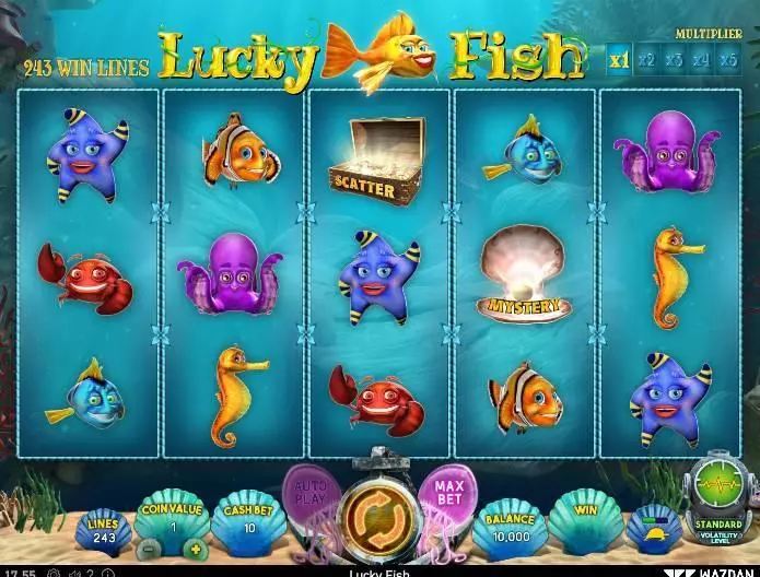 Lucky Fish Wazdan Slot Main Screen Reels