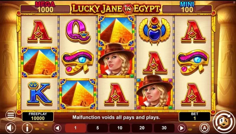 LUCKY JANE IN EGYPT HOLD AND WIN 1Spin4Win Slot Main Screen Reels