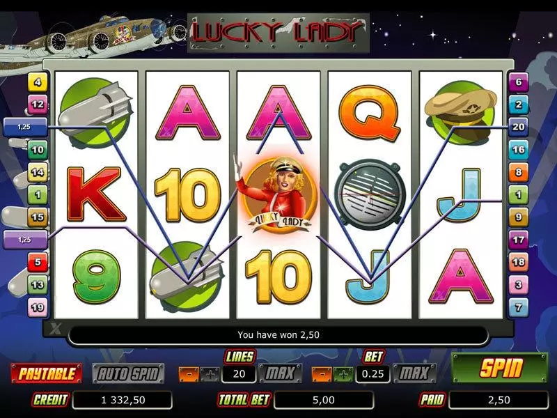 Lucky Lady bwin.party Slot Main Screen Reels