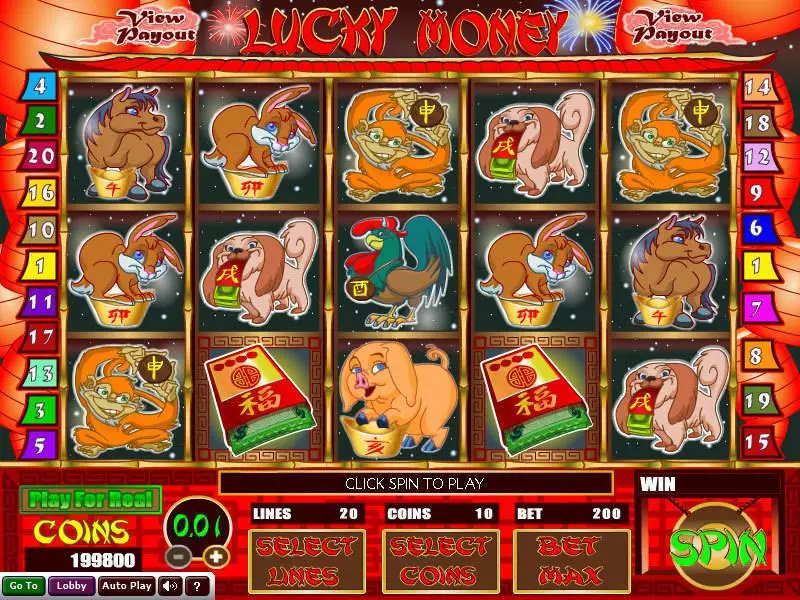 Lucky Money Wizard Gaming Slot Main Screen Reels