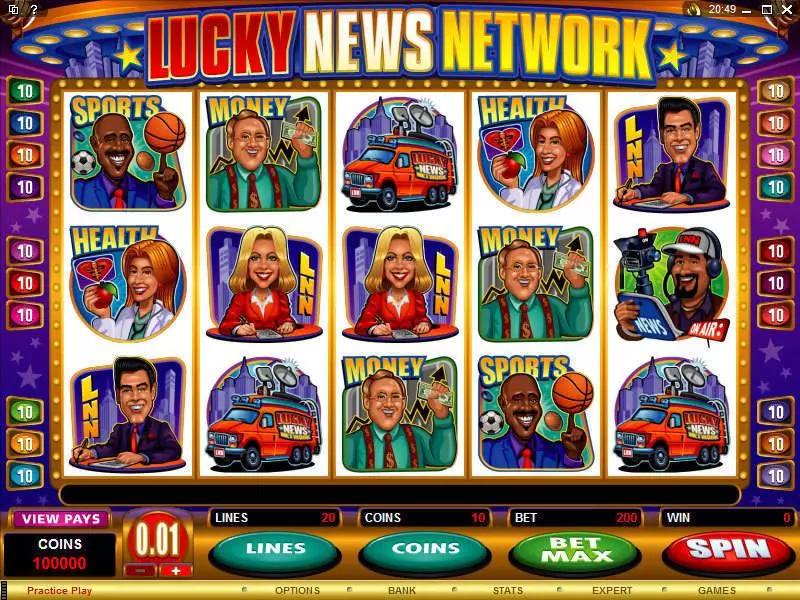 Lucky News Network Microgaming Slot Main Screen Reels