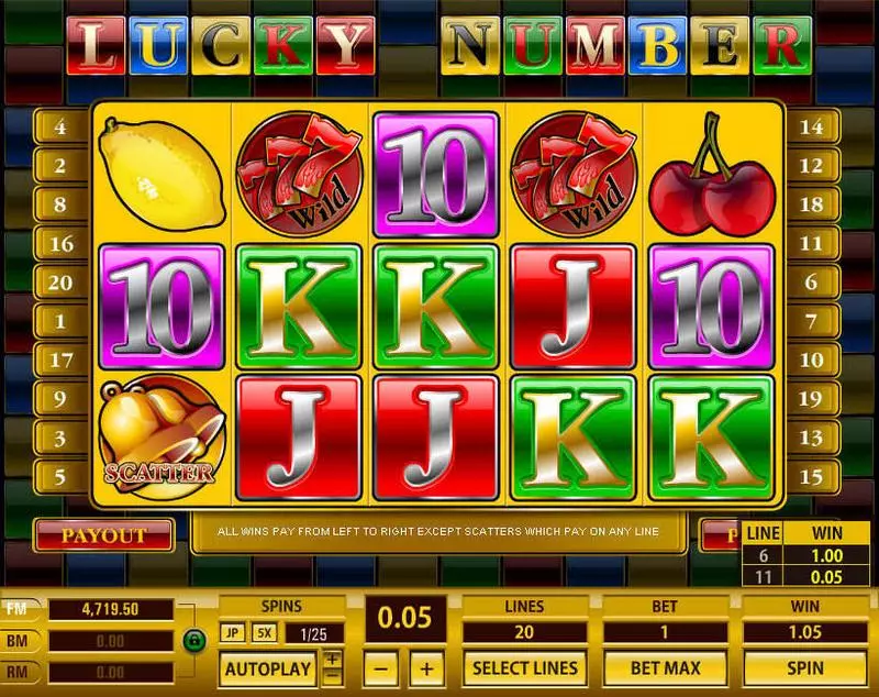 Lucky Number Topgame Slot Main Screen Reels