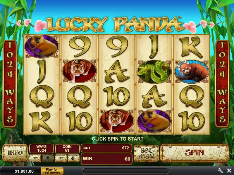 Lucky Panda PlayTech Slot Main Screen Reels