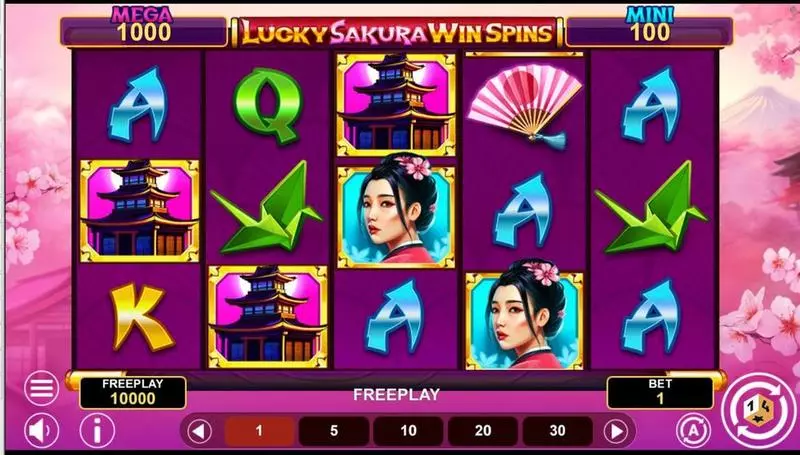 LUCKY SAKURA WIN SPINS 1Spin4Win Slot Main Screen Reels