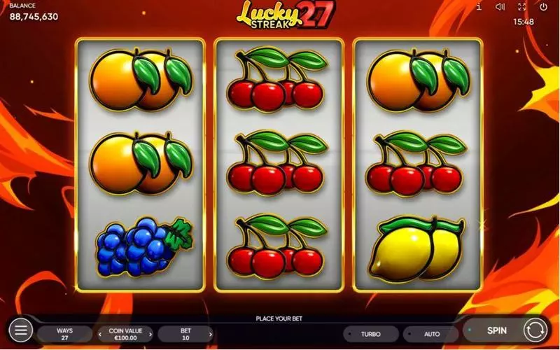 Lucky Streak 27 Endorphina Slot Main Screen Reels