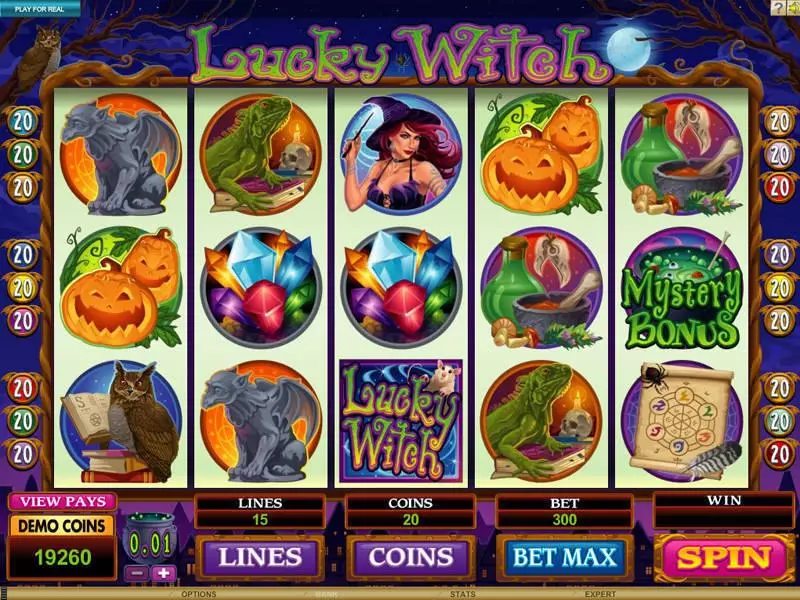 Lucky Witch Microgaming Slot Main Screen Reels