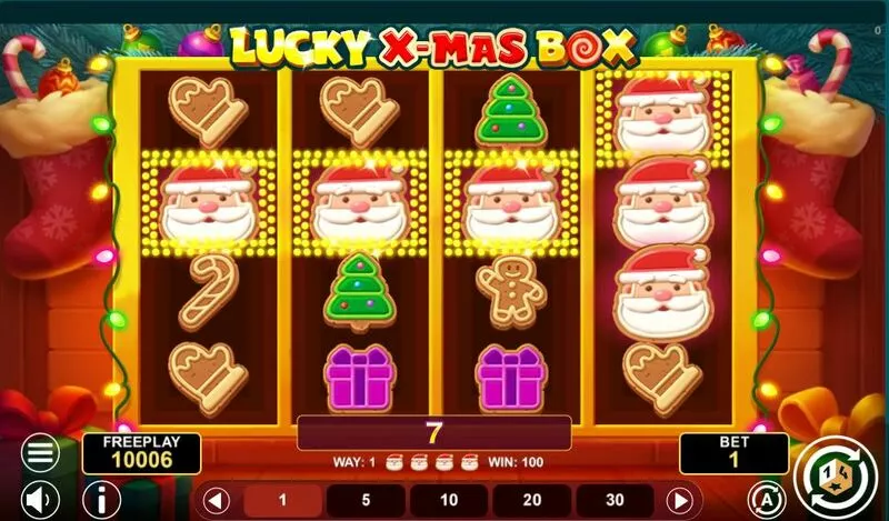 Lucky Xmas Box 1Spin4Win Slot Main Screen ReelsWinning Screenshot