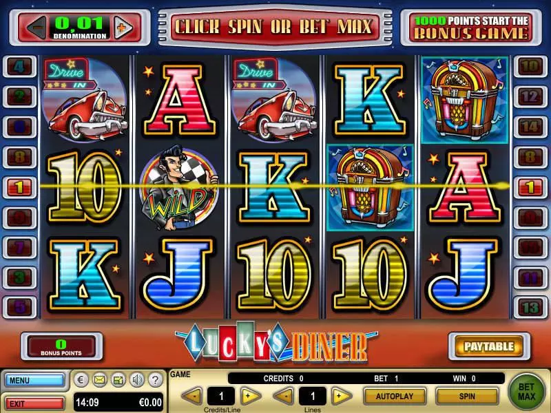 Lucky's Diner GTECH Slot Main Screen Reels