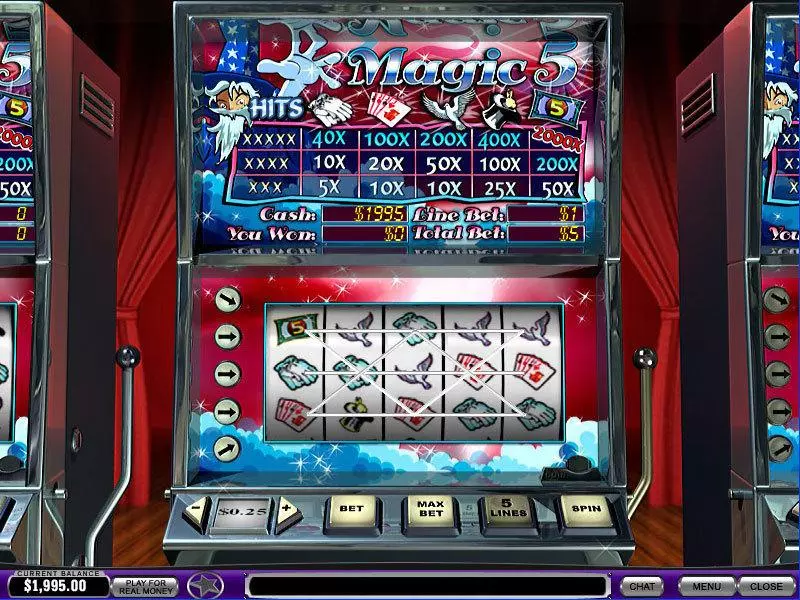 Magic 5 PlayTech Slot Main Screen Reels