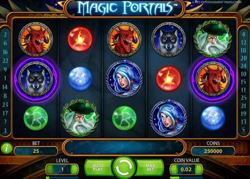 Magic Portals NetEnt Slot Main Screen Reels