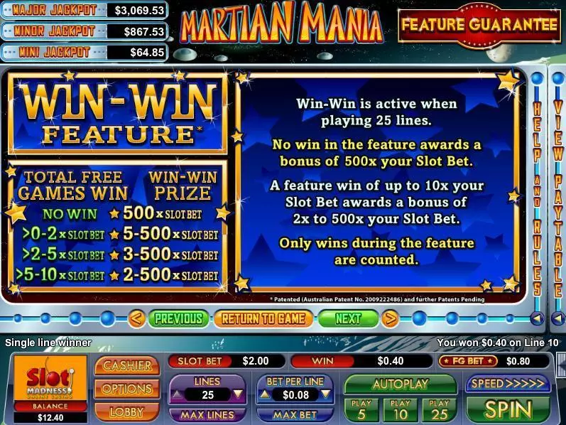 Martian Mania NuWorks Slot Info and Rules