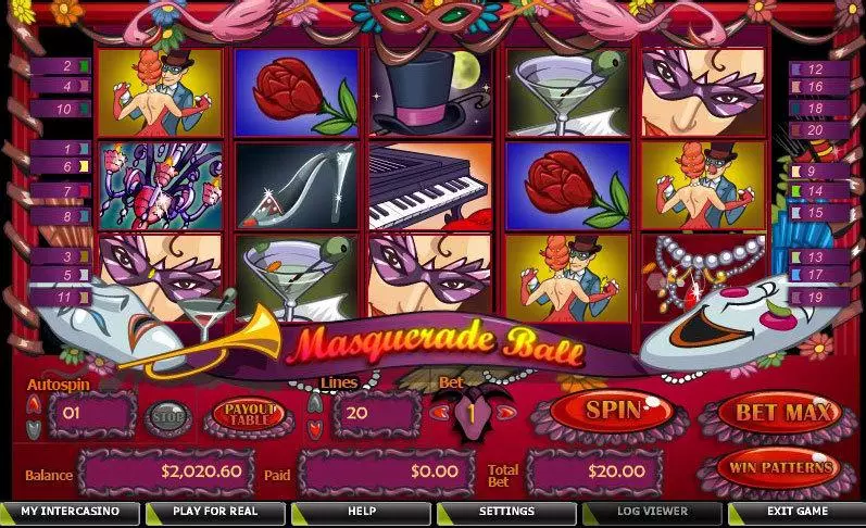 Masquerade Ball CryptoLogic Slot Main Screen Reels