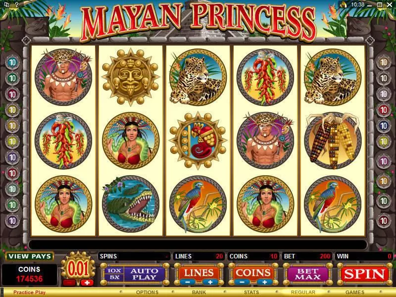 Mayan Princess Microgaming Slot Main Screen Reels