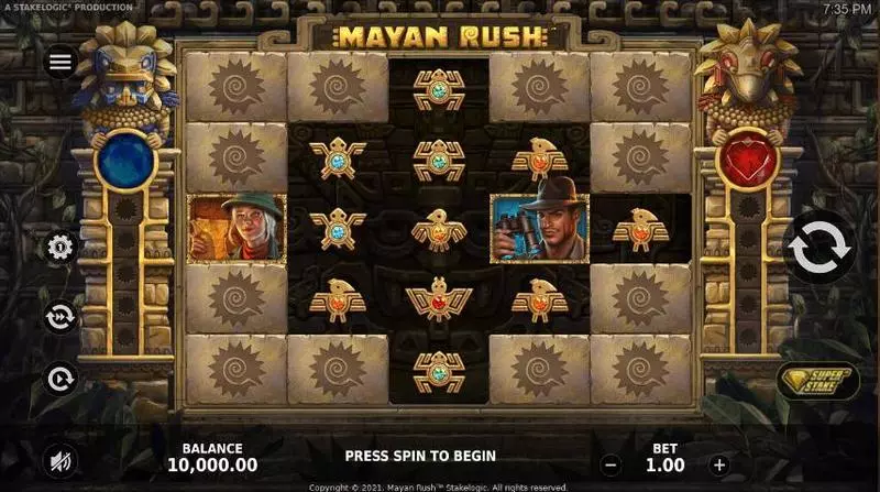 Mayan Rush StakeLogic Slot Main Screen Reels